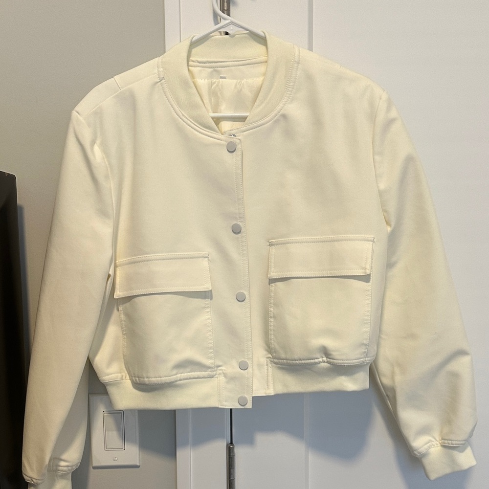 Source Unknown Cream Bomber Jacket